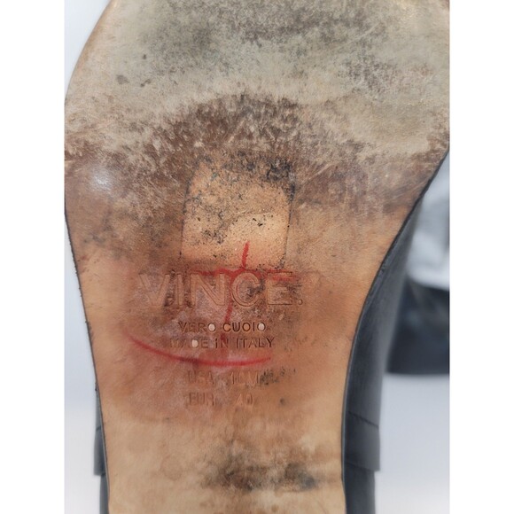 Vince Camuto Leather Ankle Boots Women Size 8.5 M Heel Round Toe Slip On - Picture 14 of 16